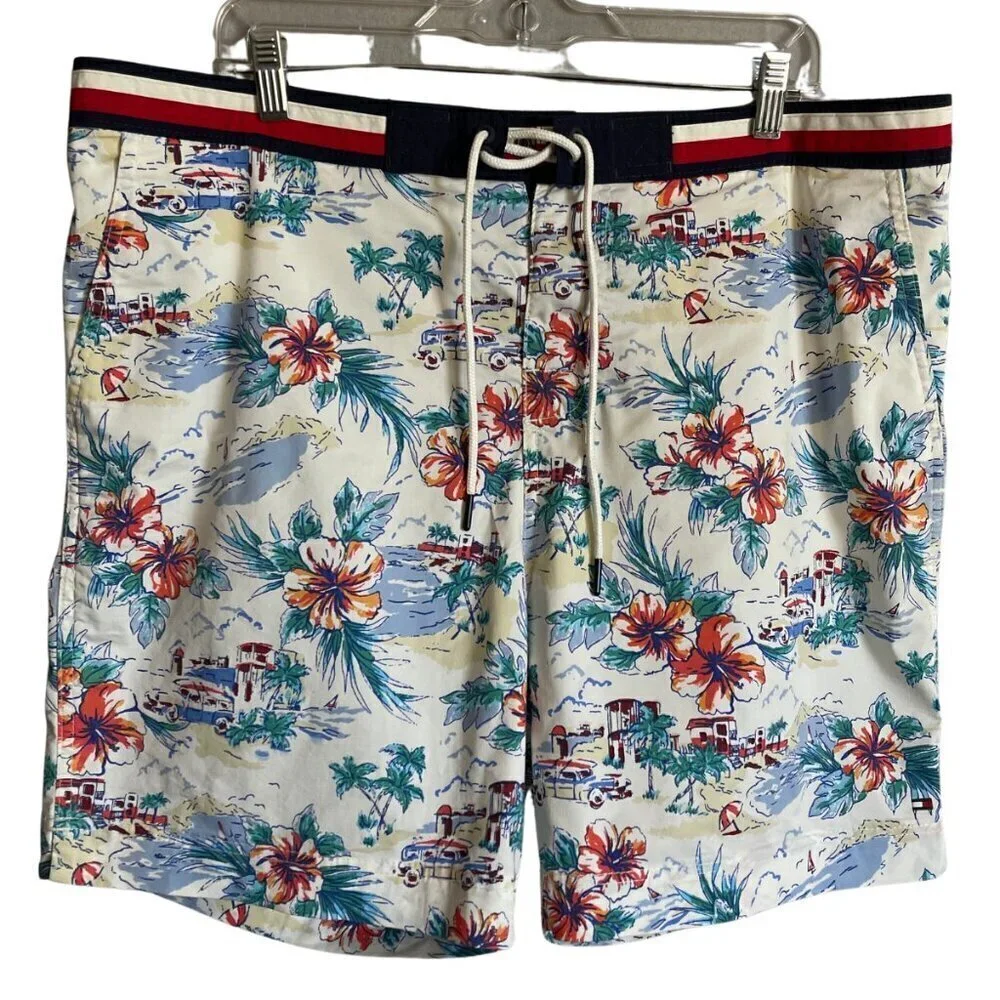 LIKE NEW Tommy Hilfiger Hawaiian Swim Trunks Size XL